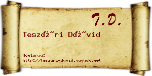 Teszári Dávid névjegykártya